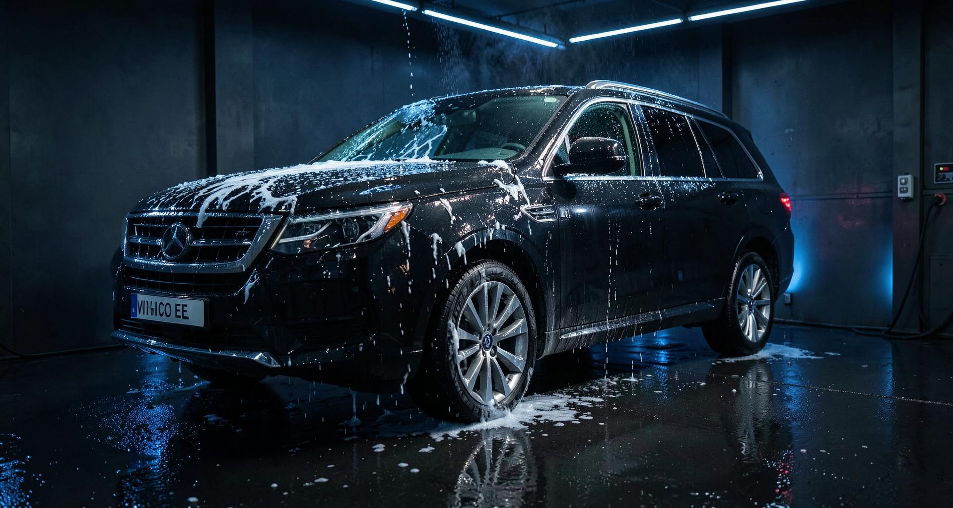 Luxusné auto počas ručného umývania v MAREN Carwash